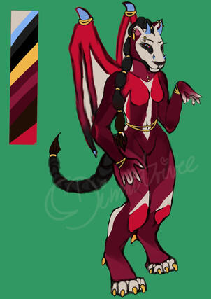 A character sheet includes a sketch fullbody and color palette.